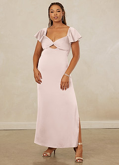 Christian Siriano Bridal for Azazie 1005 Bridesmaid Dresses Blushing Pink Sheath Sweetheart Neckline Stretch Satin Dress image9