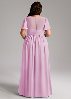 Azazie Verna Maternity Bridesmaid Dresses A-Line V-Neck Ruched Chiffon Floor-Length Dress image12