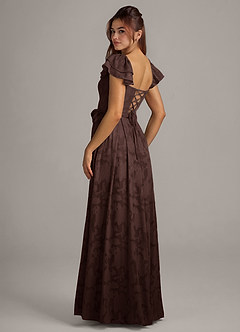 Azazie Aricella Bridesmaid Dresses Ganache A-Line Corset Floral Burnout Dress image4