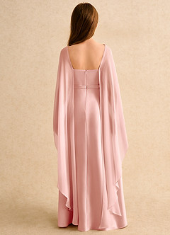 Azazie Fishie Girls Formal Flower Girl Dresses Rosette A-Line Matte Satin Dress image2