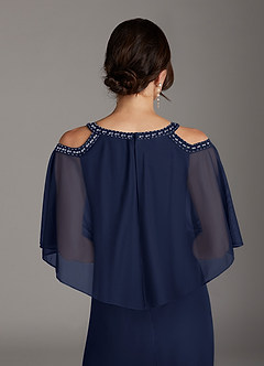 Azazie Junibee Mother of the Bride Dresses Dark Navy Sheath Sequins Mesh Dress image6