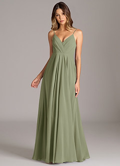 Azazie Amani Bridesmaid Dresses Pistachio A-Line Pleated Chiffon Dress image4