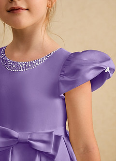 Azazie Pearl Robe Demoiselle D'honneur Fillette Robe Princesse en Mat Satiné Plissée Tahiti image6