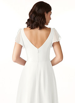 Azazie Omari Bridesmaid Dresses White A-Line Chiffon Dress image6
