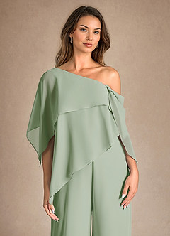 Azazie Halima vestidos de madre de la novia Vestido de Salvia Polvorienta de Gasa de Mono/Traje de pantalón con Corte Lateral image8