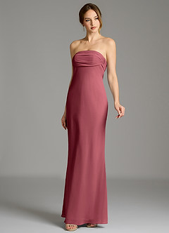 Azazie Ailanie Bridesmaid Dresses Merlot Mermaid Strapless Chiffon Dress image5