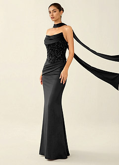 Melisande Black Sparkly Corset Lace Up Back Mermaid Prom Dress image7