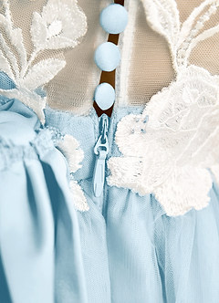 Azazie Sundae Robe Demoiselle D'honneur Fillette Robe Princesse en Dentelle Bleu Ciel image8