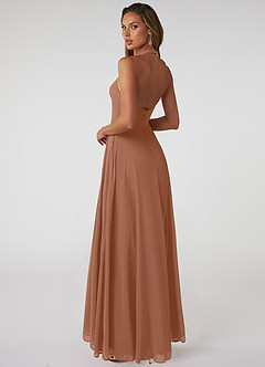 Azazie Tessie Bridesmaid Dresses Bronzer A-Line V-Neck Pleated Chiffon Dress image2