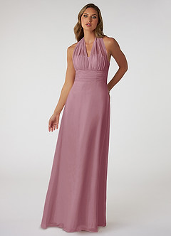 Azazie Fifi Bridesmaid Dresses Vintage Mauve A-Line Strapless Chiffon Convertible Dress image2