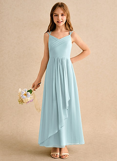 Azazie Zaida Girls Formal Flower Girl Klänningar Klä A-Line i Chiffong Plisserad image3