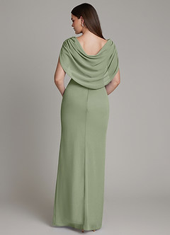 Azazie Hadley Bridesmaid Dresses Pistachio Mermaid Pleated Chiffon Dress image1