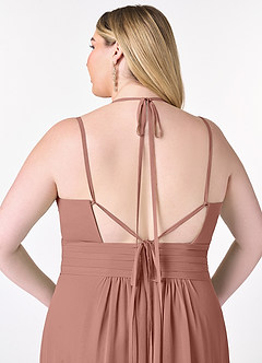 Azazie Farren Final Sale Cedar Rose A-Line Pleated Chiffon Convertible Dress image14