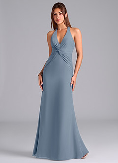 Azazie Valerie Bridesmaid Dresses Twilight Mermaid Pleated Chiffon Dress image4