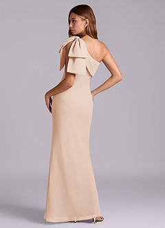 Azazie Yuanna Bridesmaid Dresses English Rose Mermaid One Shoulder Chiffon Dress image6