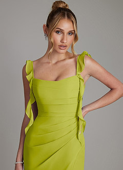 Azazie Jessamine Bridesmaid Dresses Lemongrass Mermaid Corset Chiffon Dress image3