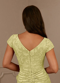 Azazie Roya Mother of the Bride Dresses Lemon Sorbet Mermaid Ruched Floral Burnout Dress image6