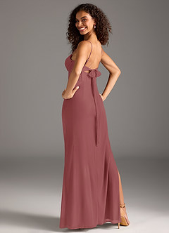 Azazie Mai Bridesmaid Dresses Amethyst Sheath Pleated Mesh Dress image2