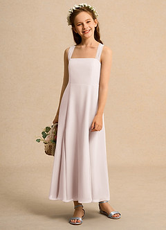Azazie Tater Junior Formal Flower Girl Klänningar Klä A-Line i Chiffong Plisserad image1
