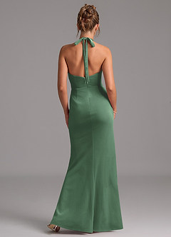Azazie Valerie Bridesmaid Dresses Eucalyptus Mermaid Velvet Dress image3