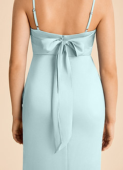 Azazie Mia Junior Meerjungfrau-Linie Plissee Stretch-Satin Kleid Seegrün image6