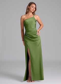 Azazie Eren Bridesmaid Dresses Juniper Mermaid One Shoulder Stretch Satin Dress image5
