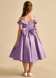 Azazie Favia Final Sale Wisteria A-Line Off the Shoulder Matte Satin Dress image2
