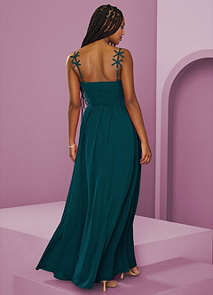 Barbie ♥ Azazie Jurken voor thuis passen Jurk van Chiffon met A-Lijn Geplooid Zwart image6