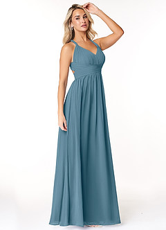 Azazie Ashia Bridesmaid Dresses Bermuda A-Line Pleated Chiffon Dress image4