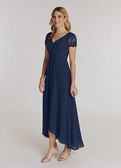 Azazie Thais Kleider für die Brautmutter A-Linie Spitze Chiffon Kleider Dunkelmarine image3