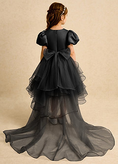 Azazie Cocoa Abiti da Ragazza di Fiori Abito Principessa in Tulle Plissettato Nero image7