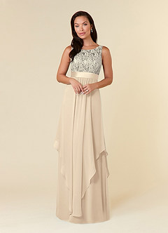 Azazie Xella Abiti per la Madre della Sposa Abito A-Line in Chiffon Pizzo Champagne image6