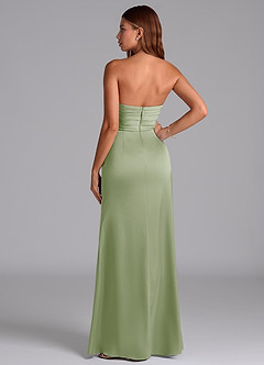 Azazie Claudelle Bridesmaid Dresses Dusty Sage Mermaid Strapless Stretch Satin Dress image7
