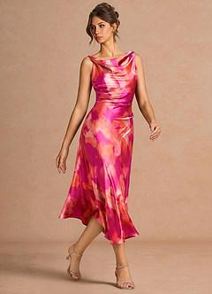 Robe Mi-Longue Tie Dye Pêche Hynelle image5