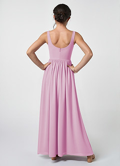 Azazie Keyla Junior Candy Pink A-Line Pleated Chiffon Dress image2