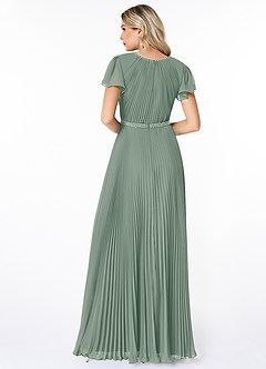 Azazie Kara vestidos de dama de honor modestos Vestido de Corte en A Plisado Hasta el suelo Gasa image2