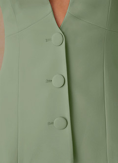 front Elara Staubiger Salbeigrün Maßgeschneiderter Blazer aus edlem Webmuster