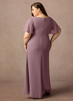 Azazie Rain Mother of the Bride Dresses Dusty Rose Sheath Beaded Chiffon Dress image7