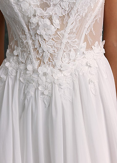 Azazie Laurelle Hochzeitskleider A-Linie Chiffon Kleid Diamantweiß image6