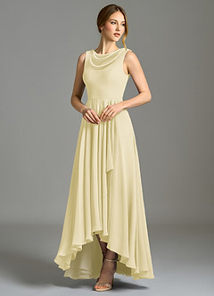 Azazie Wonderland Abiti da Damigella Abito A-Line in Chiffon Plissettato Sorbetto Al Limone image3