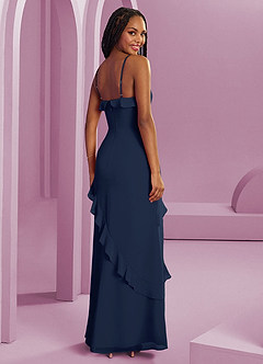 Barbie ♥ Azazie Vestidos de damas de honor Vestido de Azul Marino Oscuro de Gasa de Corte Recto image2