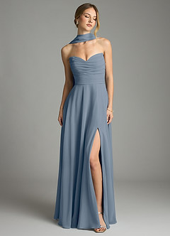 Azazie Ayla Abiti da Damigella Abito A-Line in Chiffon Scollo a Cuore Crepuscolo image9