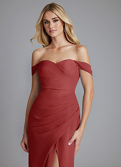 Azazie Haisley Vestidos de damas de honor Vestido de Óxido de Gasa de Corte Recto Convertible con Vestidos sin tirantes image6