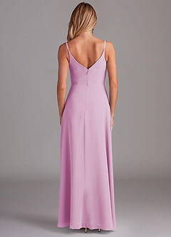 Azazie Daenerys Bridesmaid Dresses Candy Pink A-Line Cowl Chiffon Dress image2