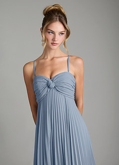 Azazie Tempest Bridesmaid Dresses Dusty Blue Empire Corset Chiffon Convertible Dress image2