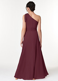 Azazie Cleo Junior A-Linie Plissee Chiffon Kleid Cabernetrot image2
