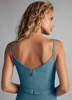 Azazie Summer Bridesmaid Dresses Bermuda Mermaid Scoop Cowl Chiffon Dress image6