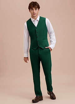 front Ethan Emerald Refined Weave Suit Vest