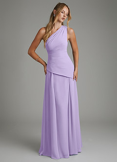 Azazie Holly Robes de demoiselle d'honneur Robe Trapèze en Mousseline de soie Corset Lilas image3
