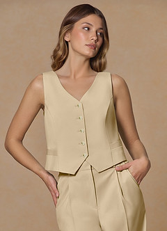 front Rowan Champagner Funktionsweste aus veredeltem Gewebe